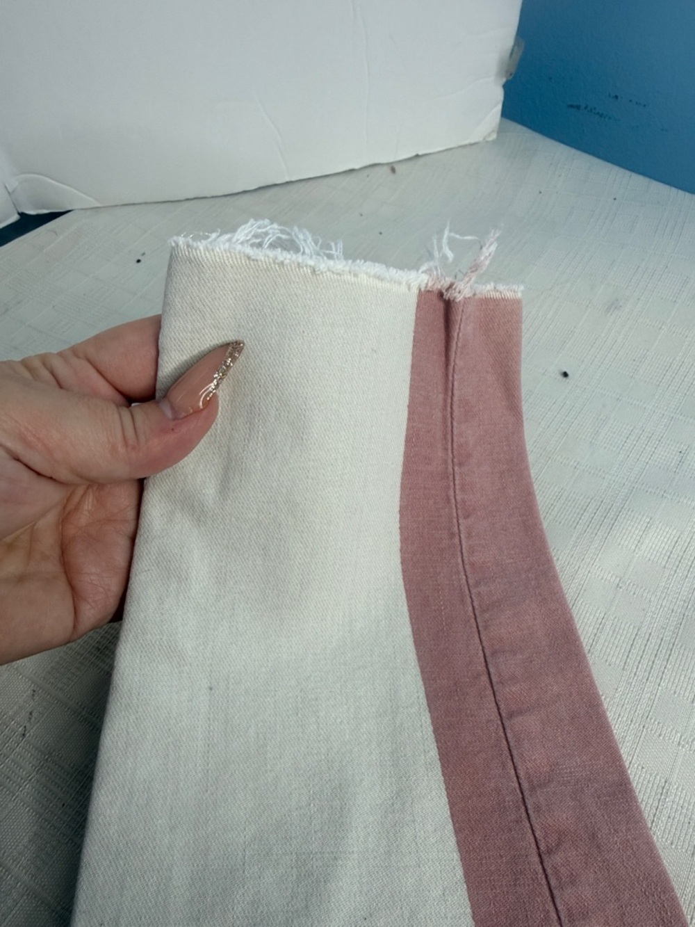 MOTHER | NEW The Looker Ankle Fray So Far Gone Jeans in White Painted Stripe, - Picture 10 of 12